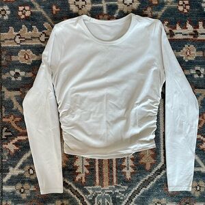 Lululemon All it Takes Ribbed Nulu Long Sleeve Shirt Size 6 Color Raw Linen